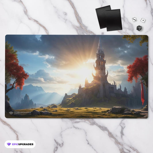 Jeskai Triome Playmat – 24x14 Magic: The Gathering MTG Card Mat with Land-Inspired Artwork