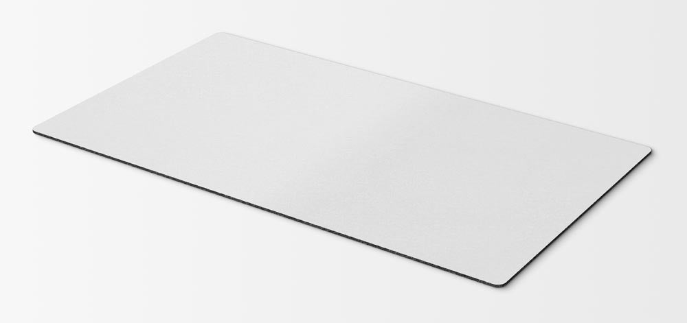 plain white blank 24 inch by 14 inch by on eighth inch thick card game playmat. Perfect for drawing or sublimating on. Release your inner creativity and express yourself with our unbranded card mat!